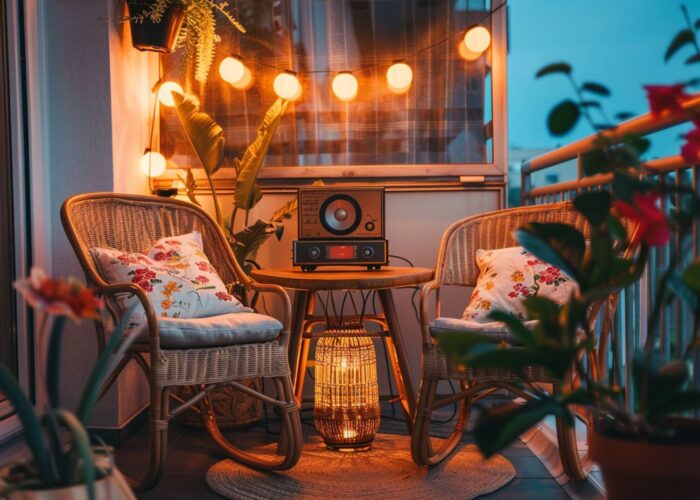 Jak zaaranżować balkon w stylu retro z eleganckim oświetleniem LED?