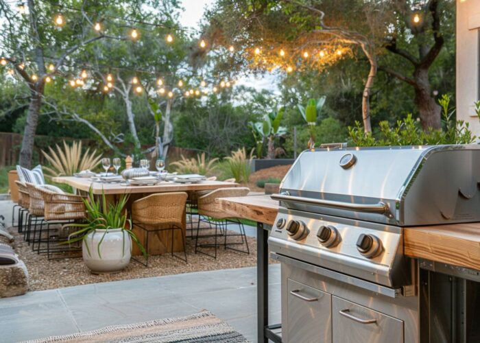 10 inspiracji na stworzenie strefy grillowej z wykorzystaniem mebli ogrodowych.