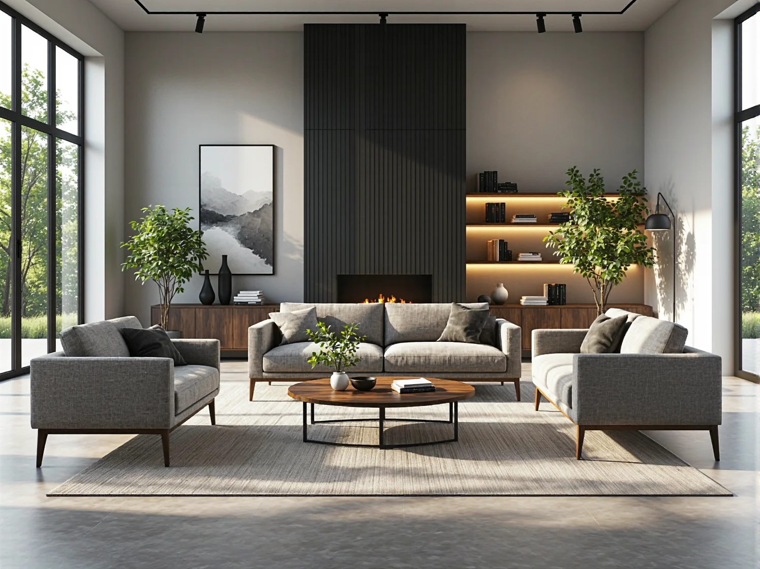 Aranżacja jasnej sypialni modern classic z wygodnym łóżkiem i szafkami nocnymi.