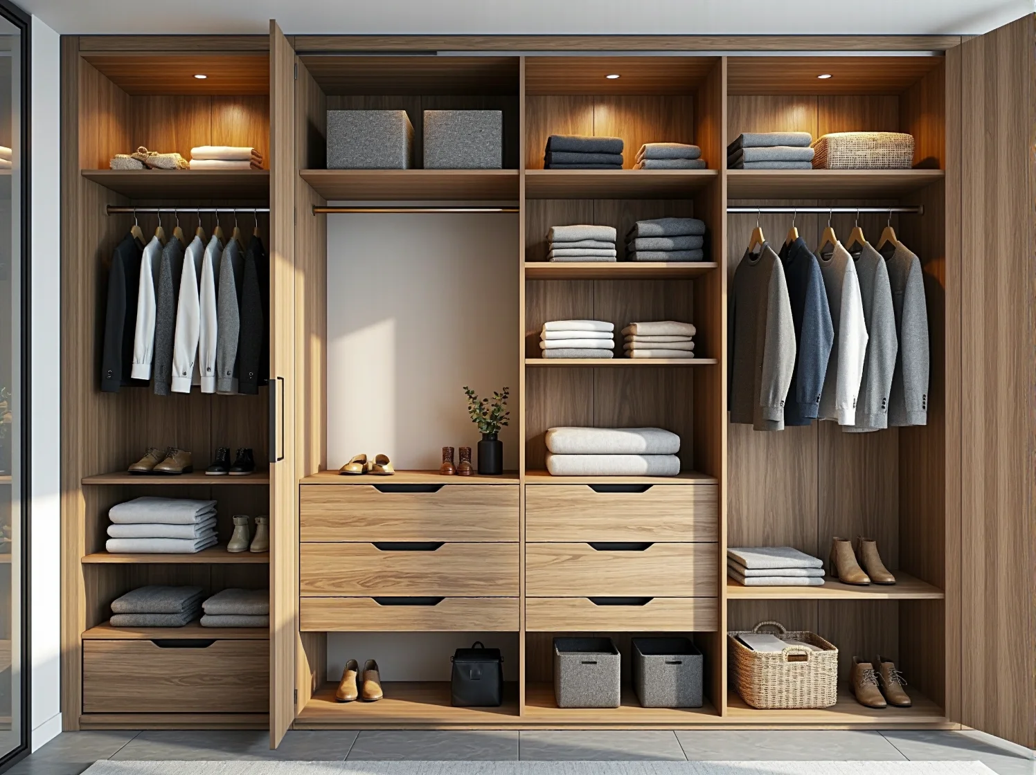 Biała szafa przesuwna z lustrem w aranżacji małej sypialni, pokazująca funkcjonalność i styl w jednym.