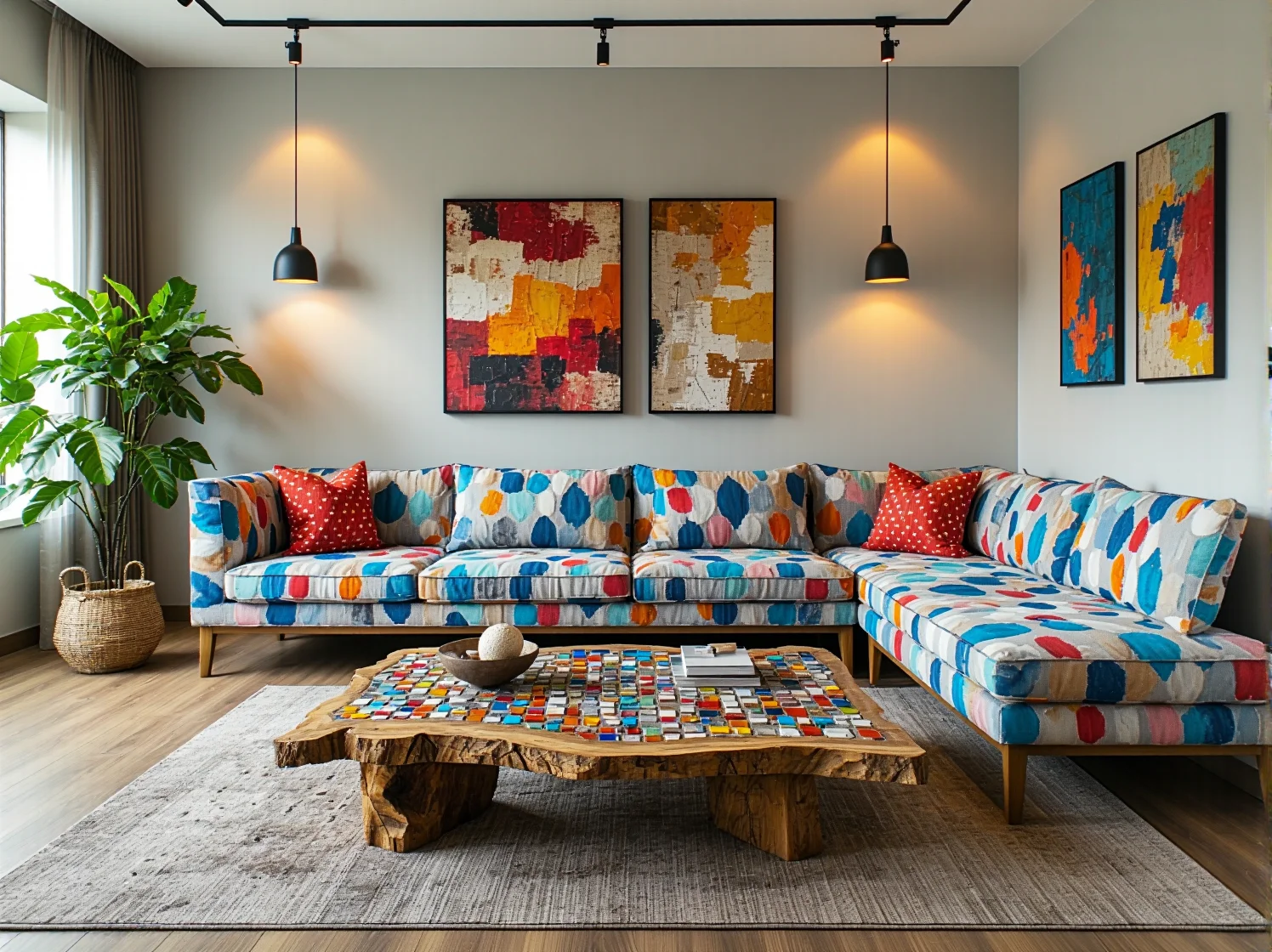 Designerskie krzesła w hotelowej restauracji wykonane z przetworzonych materiałów.