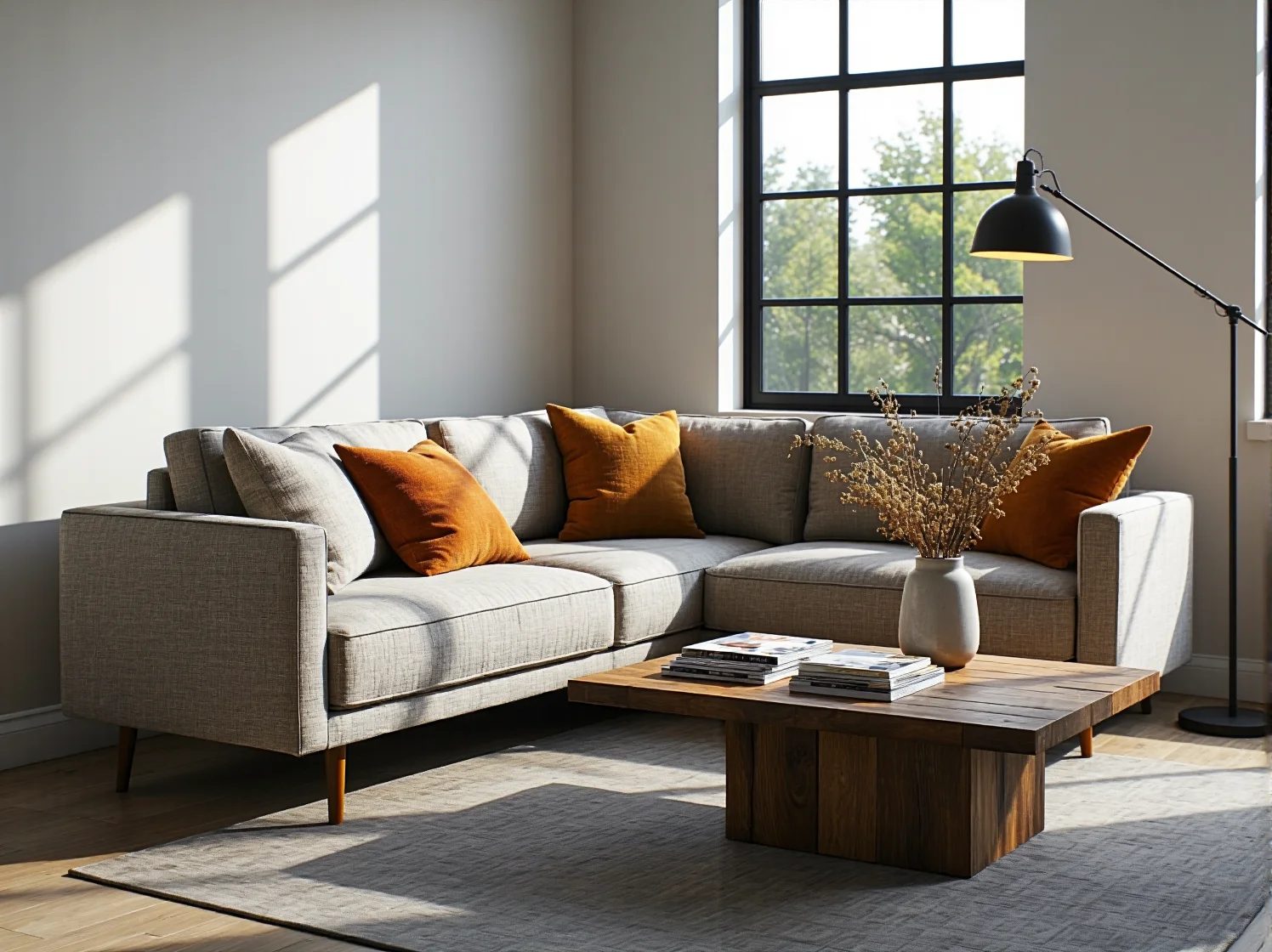 Ekologiczne meble z odzysku w industrialnym wnętrzu biurowym typu open space.