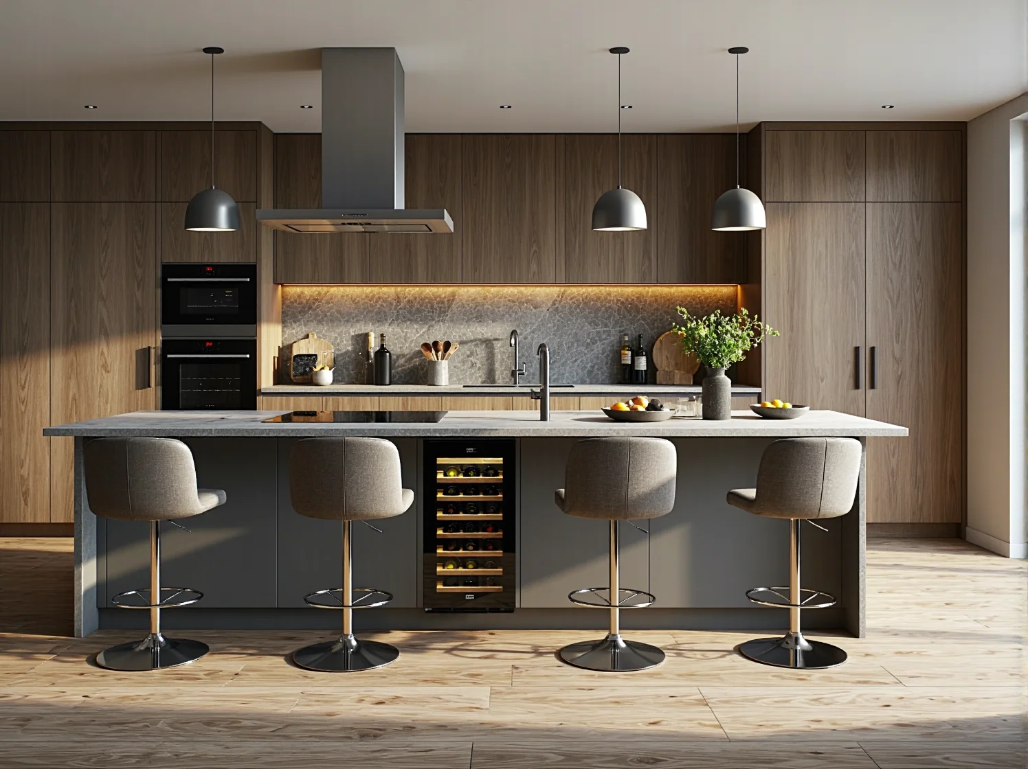 Meble kuchenne z powłoką nano odporną na zarysowania i odciski palców w technologicznej kuchni.