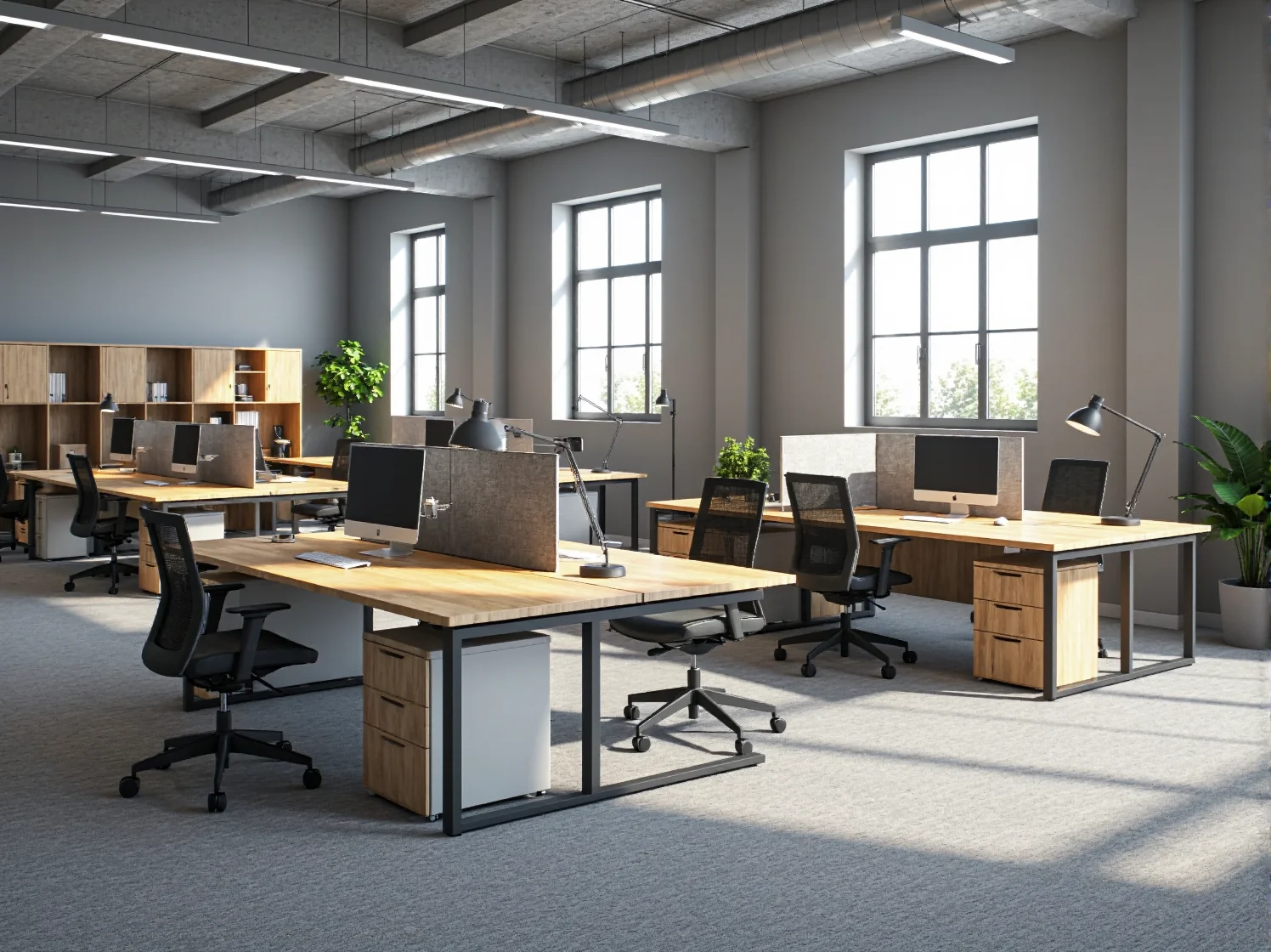 Modułowe systemy meblowe do elastycznej aranżacji biur coworkingowych.