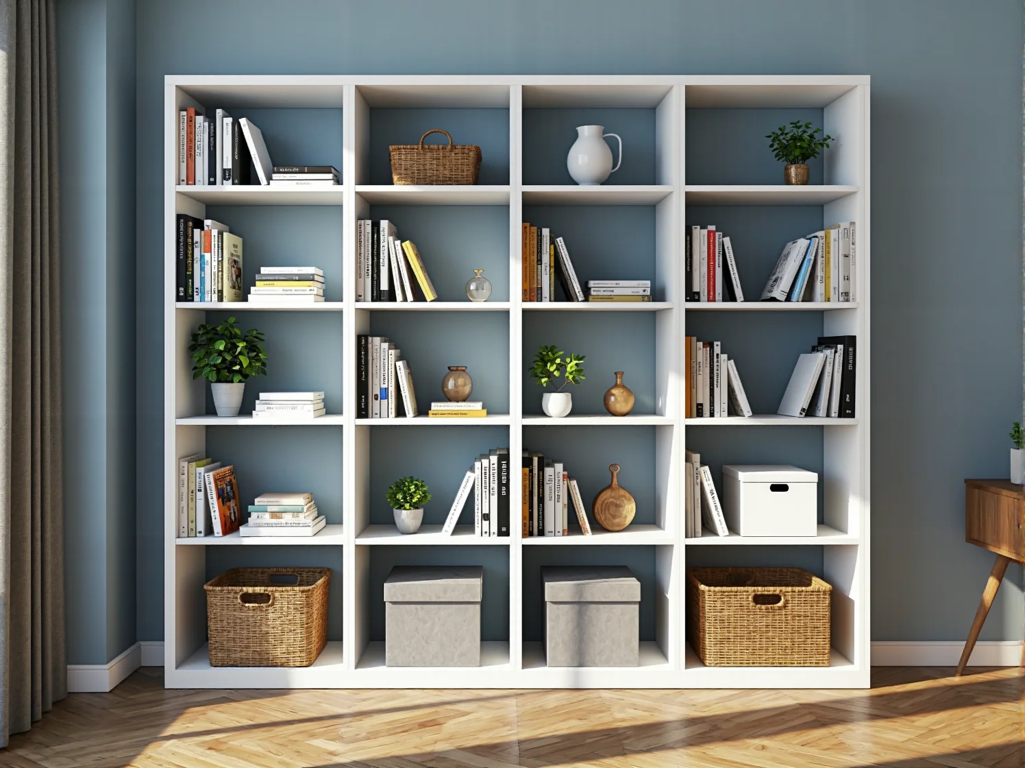 Szlifowanie drewnianego regału przed malowaniem – odnawianie mebli scandi