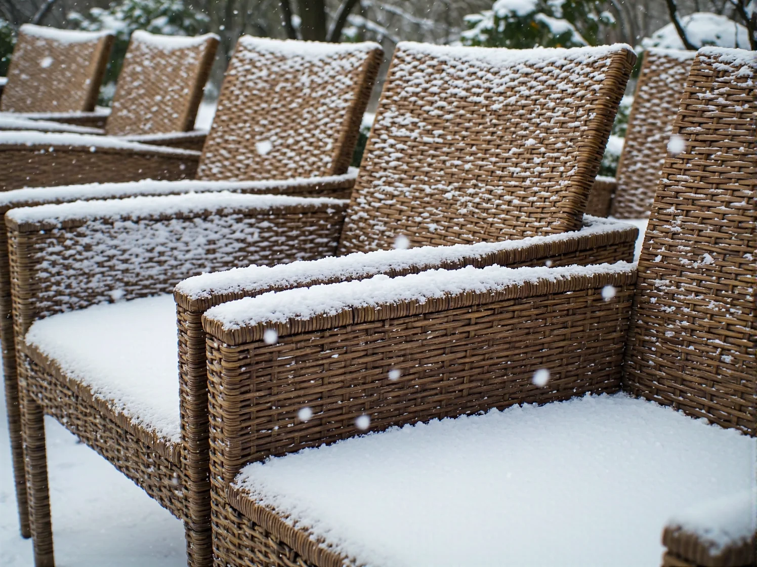 Meble ogrodowe z grubymi, wodoodpornymi poduszkami, gotowe na zmienną pogodę w Polsce.