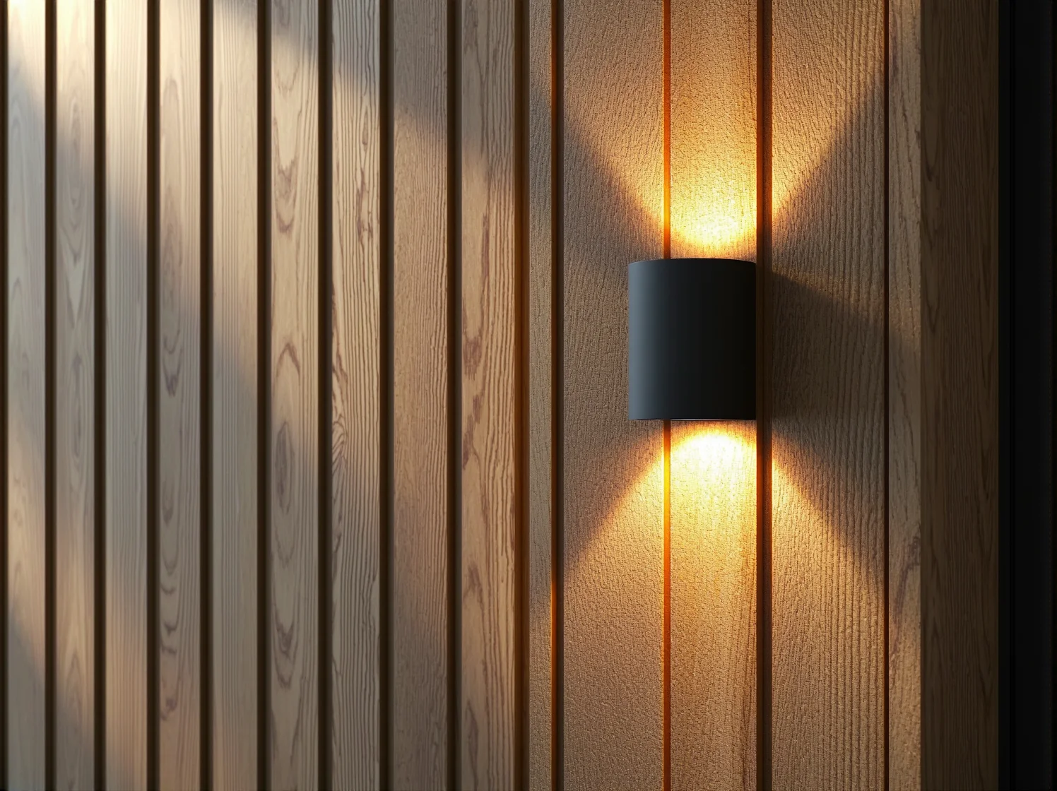 Oświetlenie fasady drewnianej zapewniające bezpieczeństwo i estetyczny wygląd budynku po zmroku.