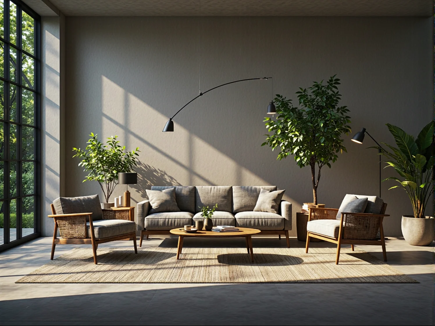 Przenośna lampa ogrodowa w stylu hygge, stojąca na stoliku i tworząca ciepły, nastrojowy klimat.