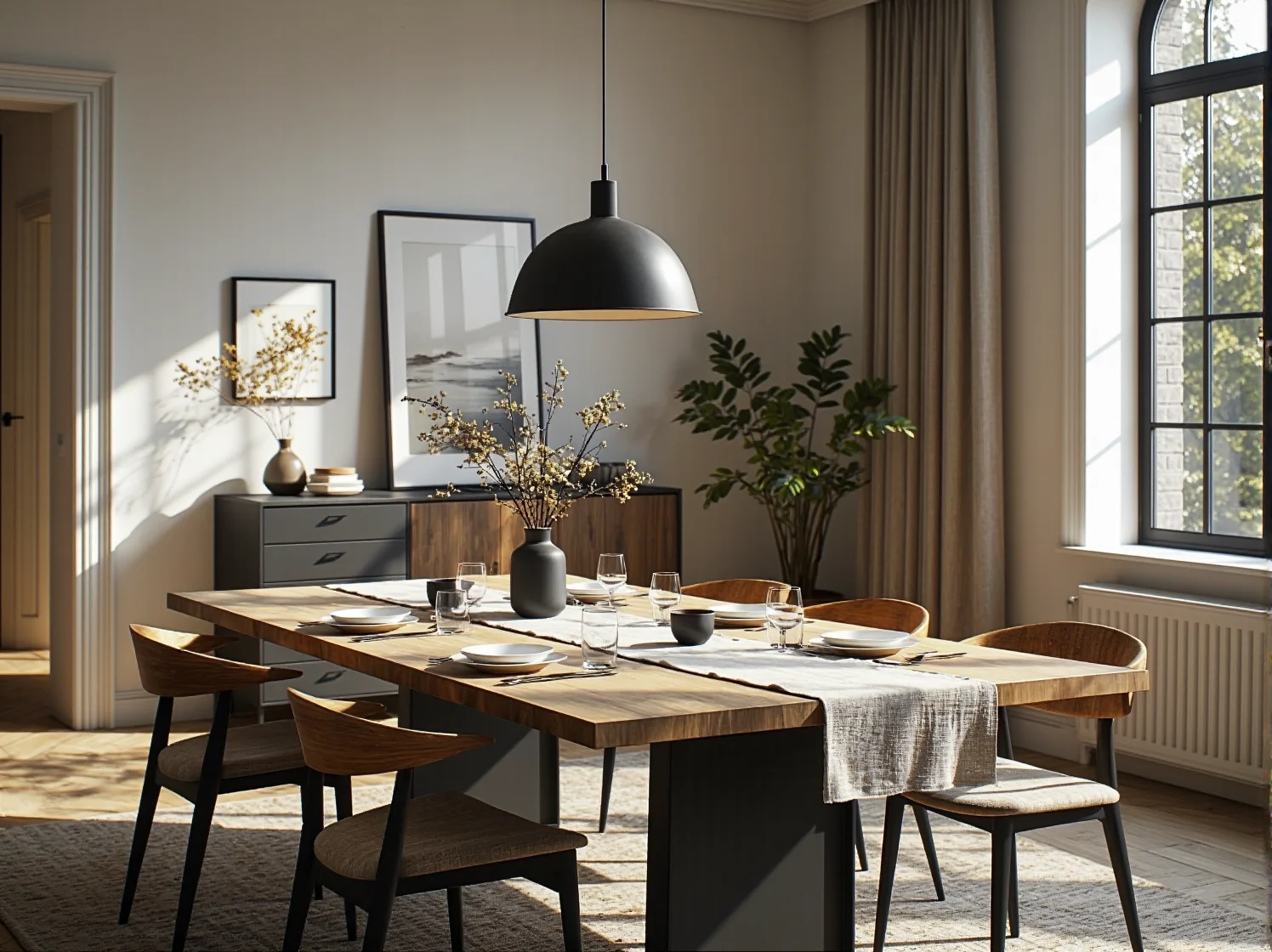 Proces odnawiania stołu: nakładanie pędzlem bezbarwnego, ekologicznego lakieru na drewniany blat.