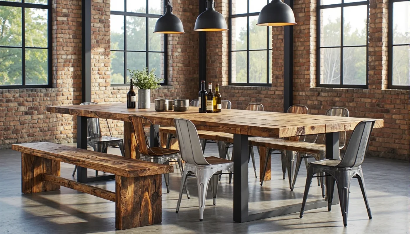 Jak dopasować stoły wykonane z recyklingu do wnętrz w stylu industrialnym?