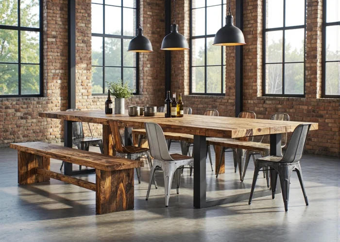 Jak dopasować stoły wykonane z recyklingu do wnętrz w stylu industrialnym?