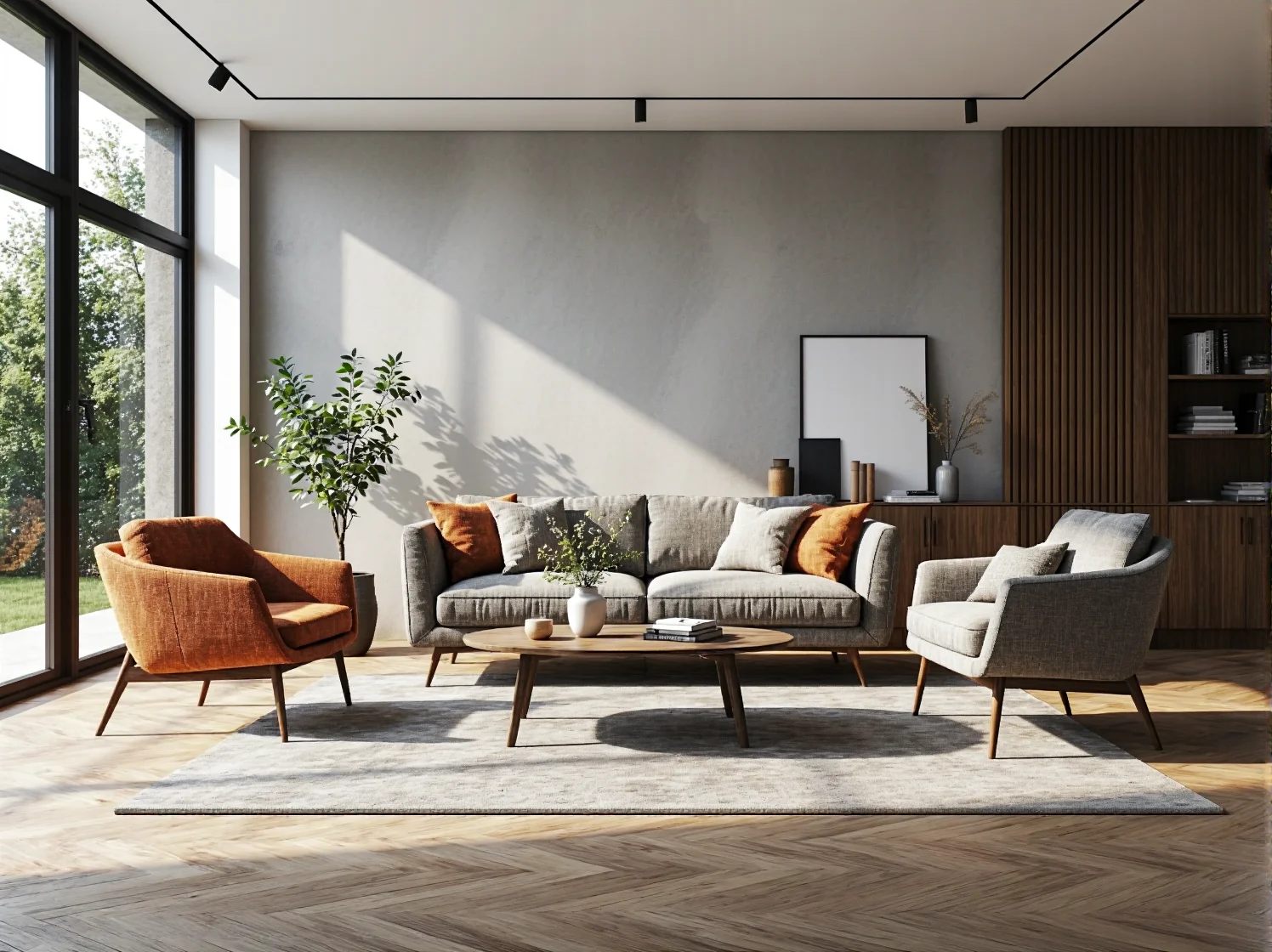 Sypialnia w stylu modern classic z dużym łóżkiem małżeńskim i dekoracyjnym zagłówkiem.