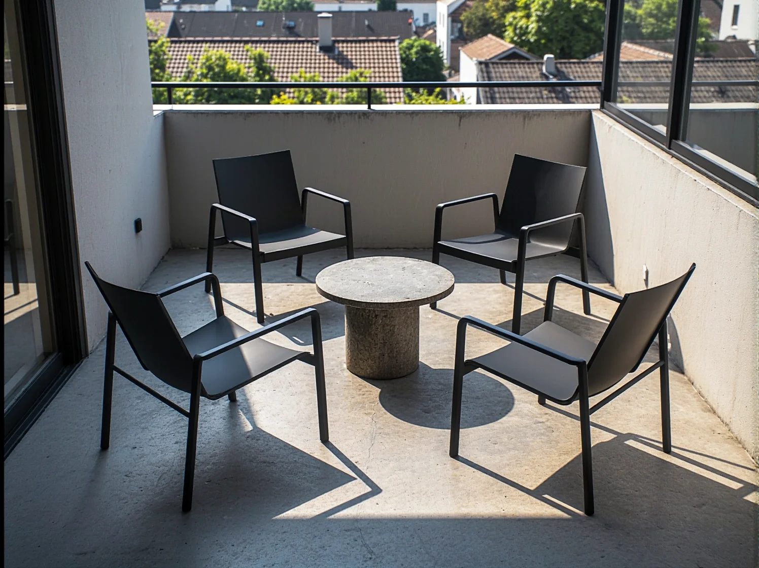 Elegancki stół z drewna tekowego i krzesła, trwałe rozwiązanie na lata w polskim klimacie.